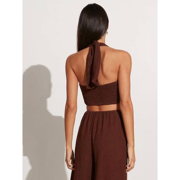 NEW FAITHFULL THE BRAND glenda top in chocolate - Picture 2 of 3